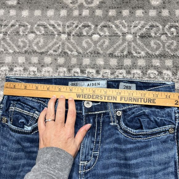 BKE Aiden Jeans Mens 28R (29x31.5) Dark Wash Straight Leg Modern Pocket Detail - Picture 6 of 13